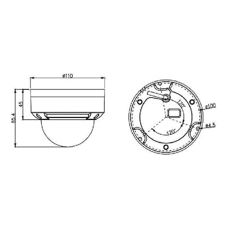 Eagle Eye DD10 IP-Kamera 4K T/N IR, PoE, IK10, 4K Ultra HDDome Kamera | Blickwinkel:102° (Objektiv-Brennweite 2,8 mm) |