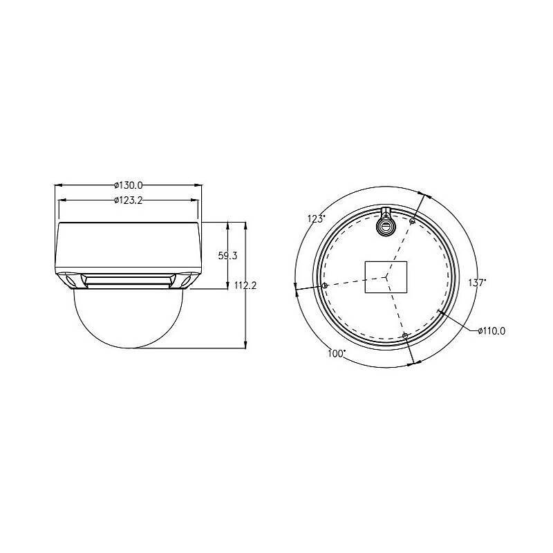 Eagle Eye DD11 IP-Kamera 4K T/N IR, PoE, IK10, 4K Ultra HDDome Kamera | Blickwinkel:35° - 108,6° (Objektiv-Brennweite 3