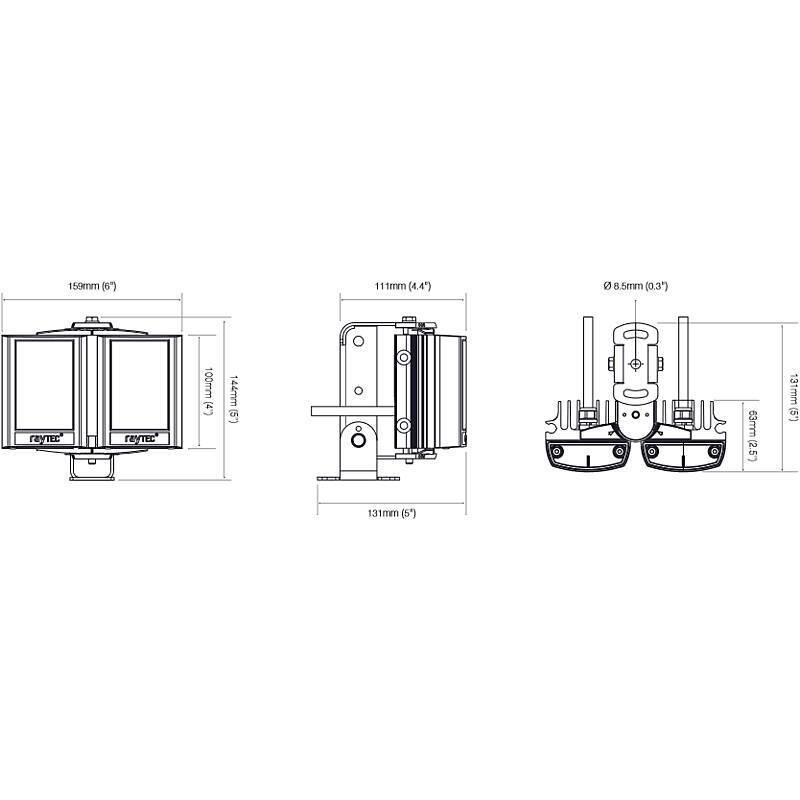 Raytec VAR2-w2-2 LED Weißlicht Scheinwerfer, LED Weißlichtstrahler - Modell: Vario2 | Leuchtweite bis 90m | Strahlen-Bl