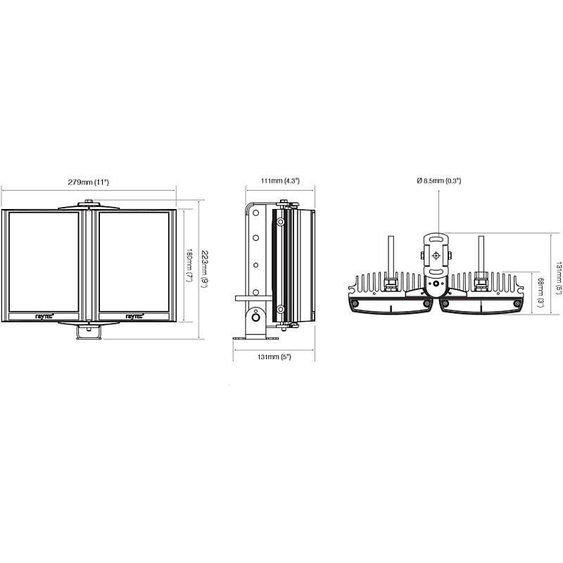 Raytec VAR2-i8-2 LED Infrarot Scheinwerfer, LED Infrarotstrahler - Modell: Vario2 | Leuchtweite bis 500 m | Strahlen-Bl