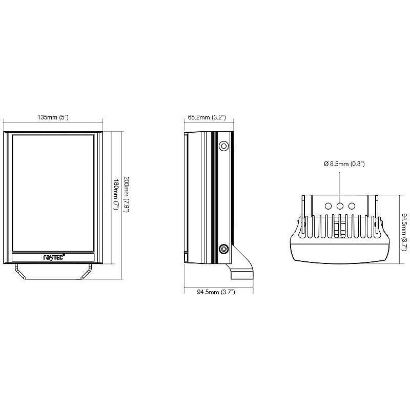 Raytec VAR2-I8-1-730NM LED Infrarot Scheinwerfer, LED Infrarotstrahler - Modell: Vario2 | Strahlen-Blickwinkel: 10° | S
