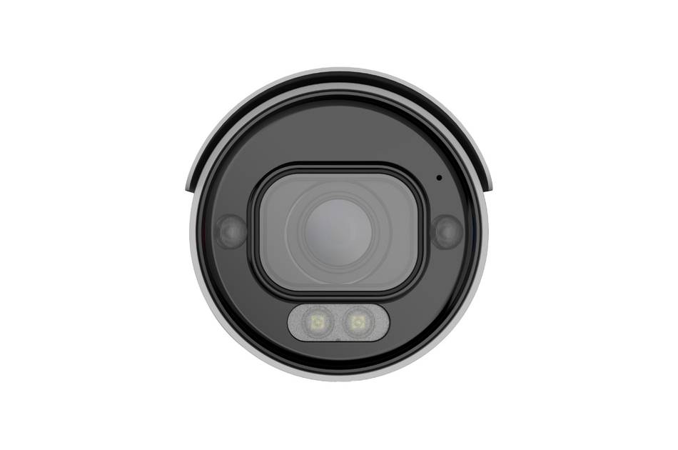 Eine kreisförmige Sicherheitskamerablende mit Infrarotsensoren und LED-Leuchten, die für die Überwachung ausgelegt ist.