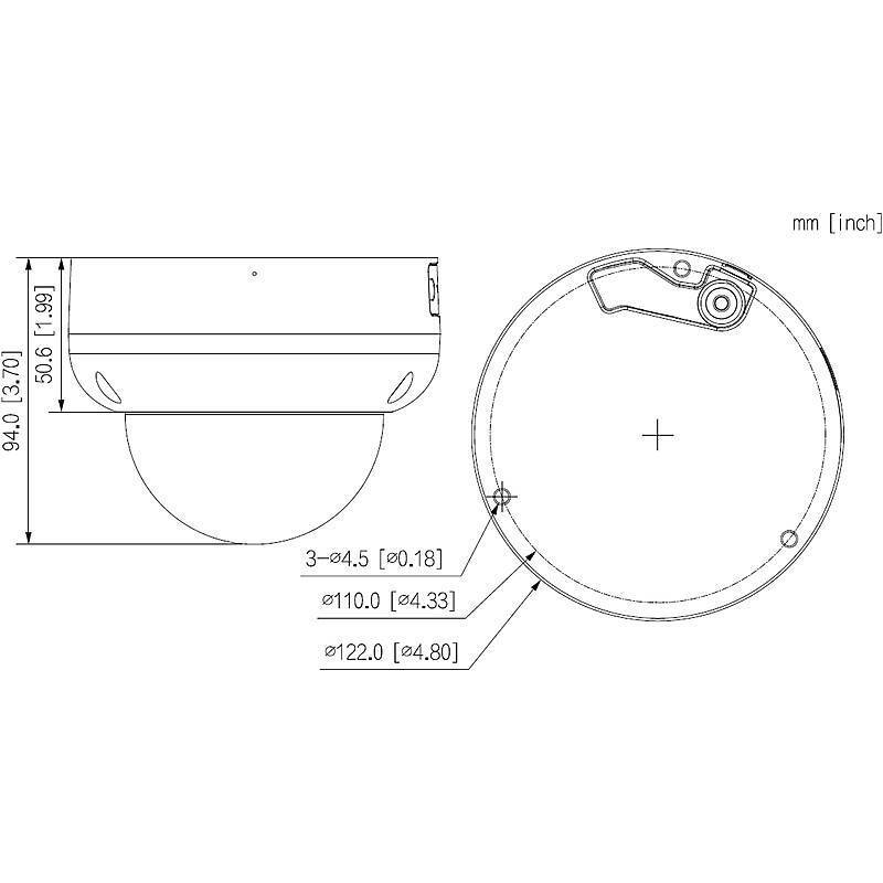 Dahua IPC-HDBW5441RP-ASE-HDMI-0280B IP-Kamera 4MPx, 4 MegapixelDome Kamera | Blickwinkel:101° (Objektiv-Brennweite 2,8