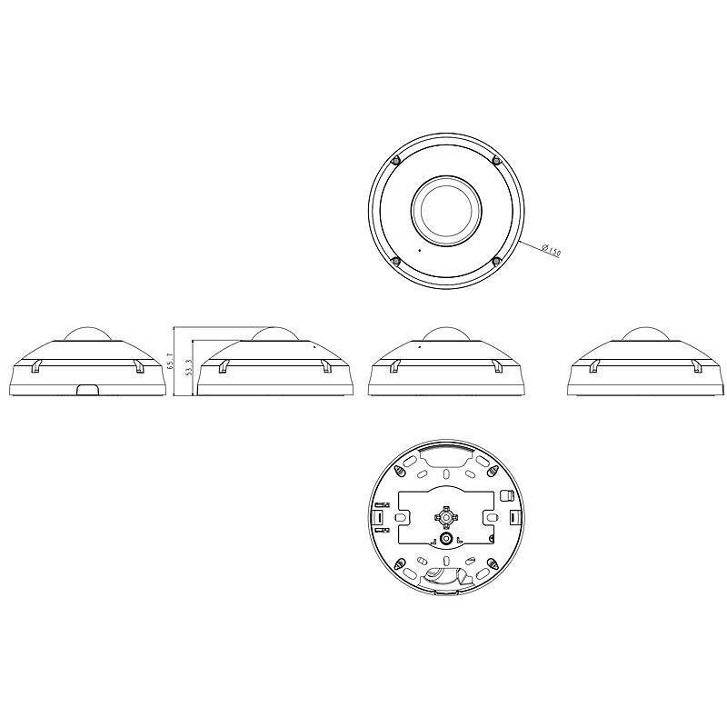 VIVOTEK FE9191-H-V2(1.18MM) IP-Kamera 12MP T/N PoE, 12 MegapixelFisheye Kamera, Panorama Kamera | Blickwinkel:180° (Obj