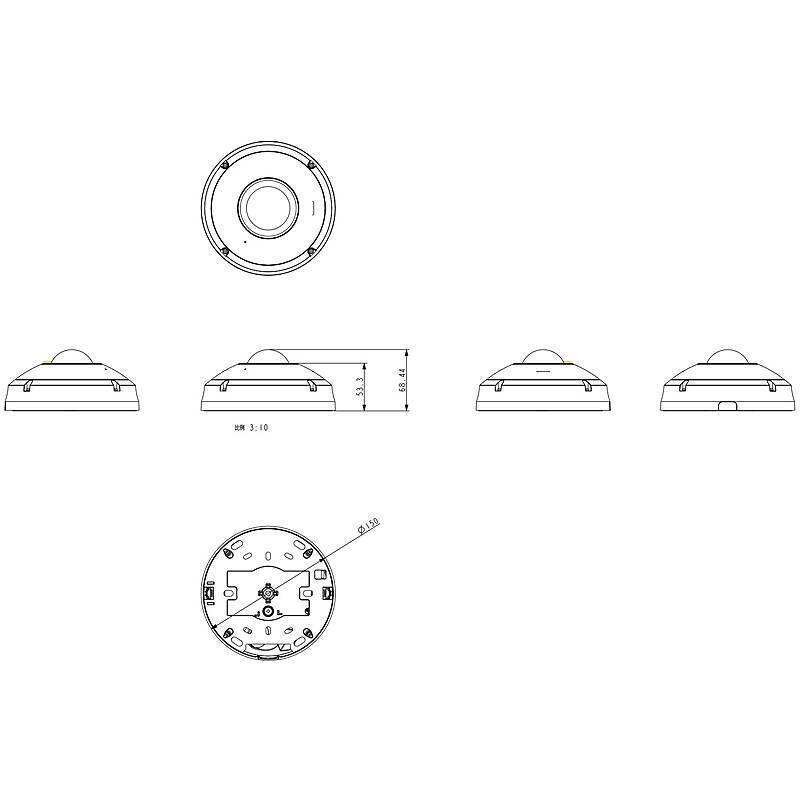VIVOTEK FE9391-EHV-V2(1.18MM) IP-Kamera 12MPx T/N, 12 MegapixelFisheye Kamera, Panorama Kamera | Blickwinkel:180° (Obje