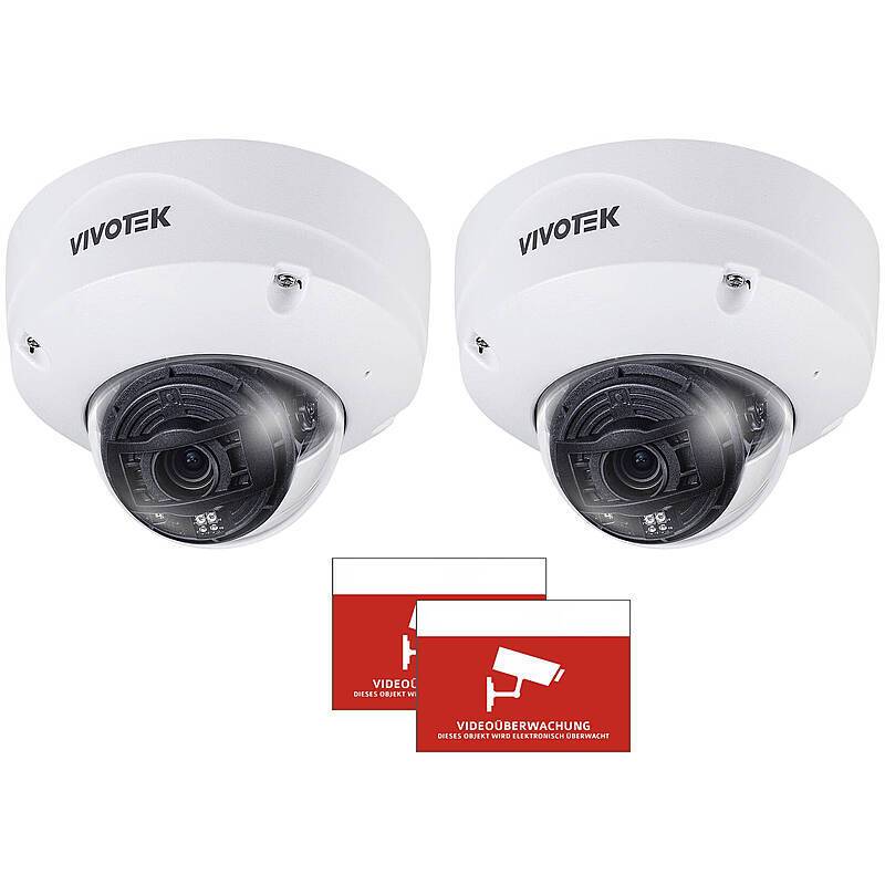 2x VIVOTEK FD9391-EHTV-v2 IP-Kamera + Aufkleber, Mit intelligentem Cyberschutz für Ihr Firmennetzwerk: Mehrstufige Erke