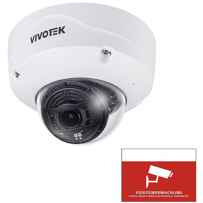 1x VIVOTEK FD9365-EHTV-v2 IP-Kamera + Aufkleber, Set-Inhalt:1x Aufkleber, 1x Dome Kamera | 1080pDOME KAMERA SET | Blick