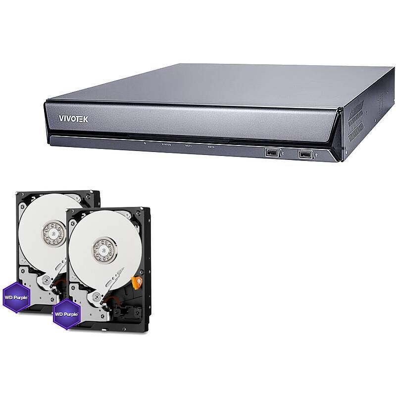 VIVOTEK SET NVR 20MPx 16-Kanal AI + 2x 8TB HDD, Set-Inhalt:NVR Rekorder, 2x 8TB Festplatte | NVR-REKORDER + FESTPLATTE