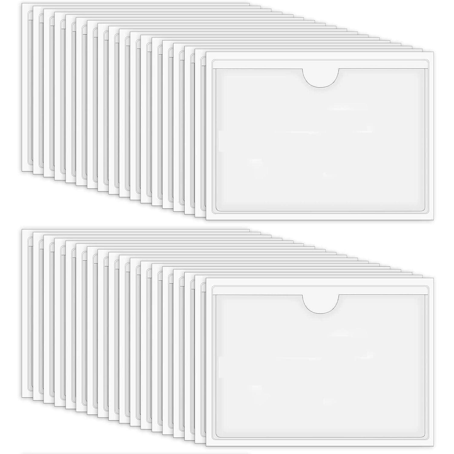 36 Stück Etikettenhalter Selbstklebend 13.5x9.5 cm Transparent
