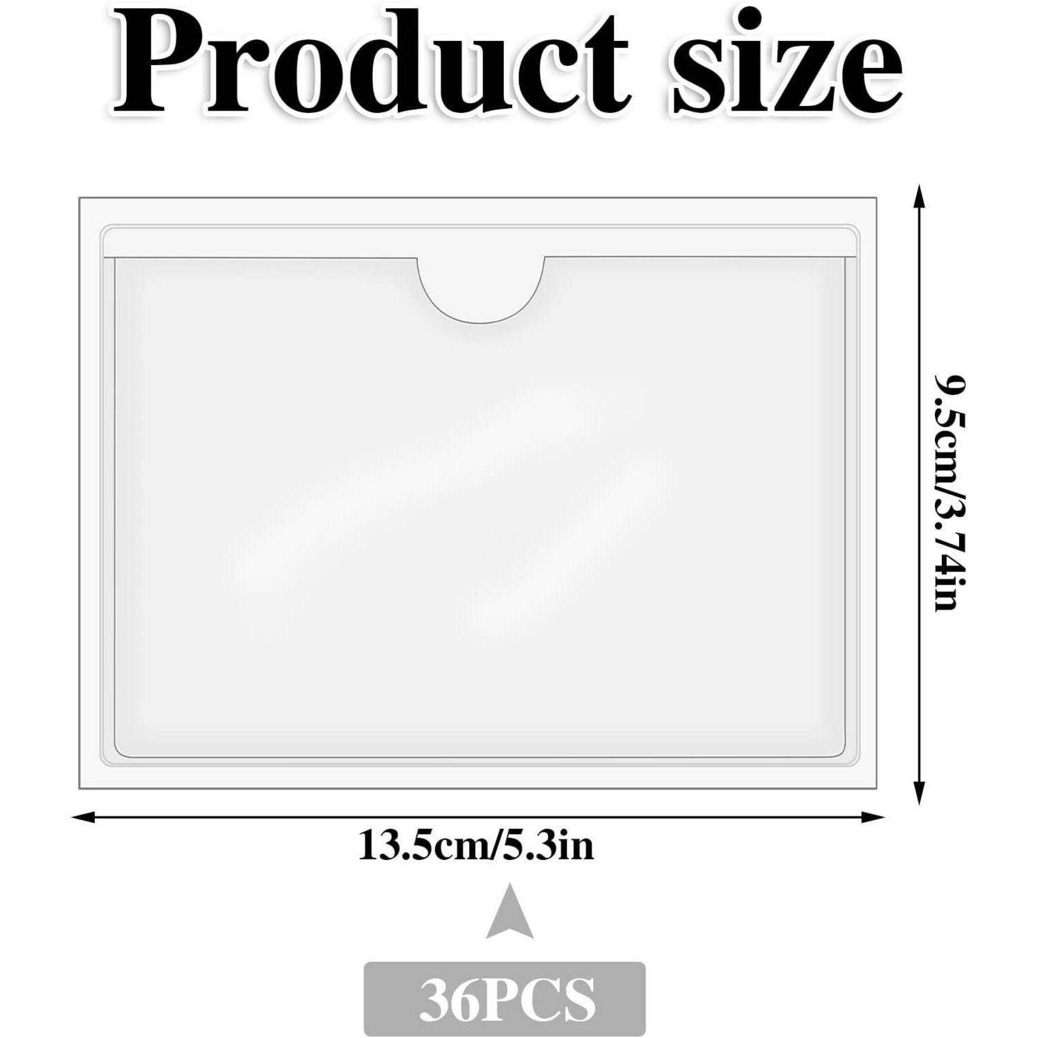 36 Stück Etikettenhalter Selbstklebend 13.5x9.5 cm Transparent