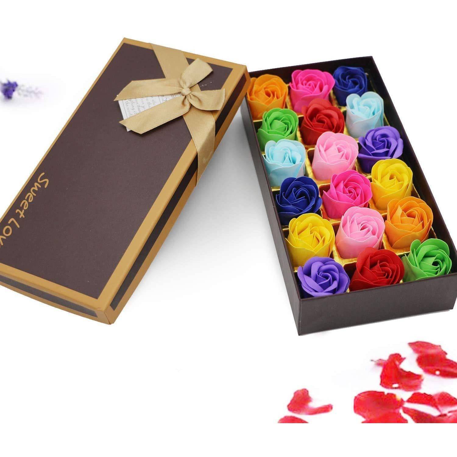 Seife Rosen Blumen Geschenkbox Duft Farbverlauf Form 18 Multi Farben