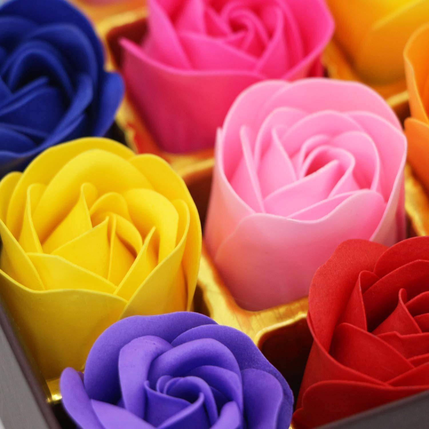 Seife Rosen Blumen Geschenkbox Duft Farbverlauf Form 18 Multi Farben