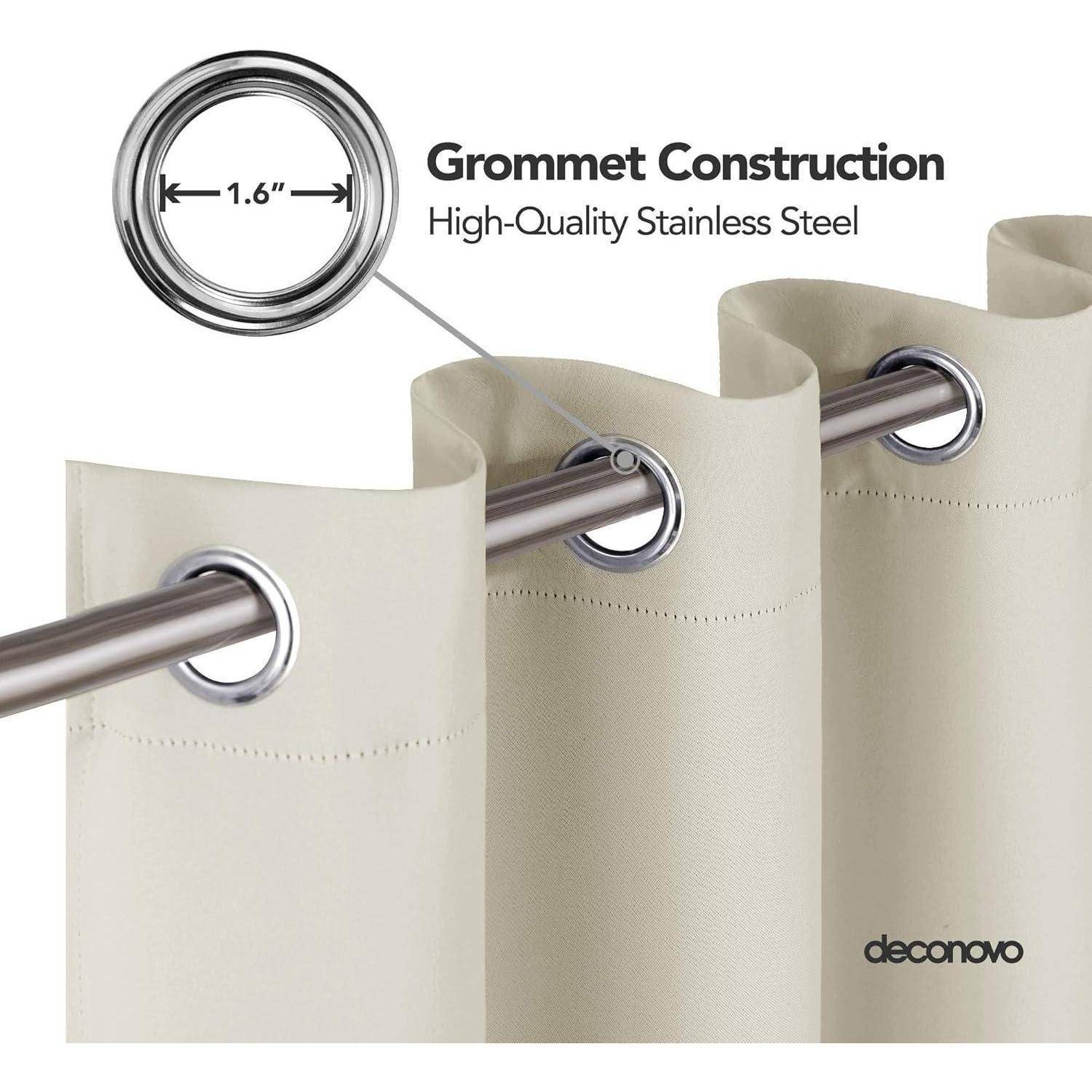 Vorhang Blickdicht Ösen Thermogardine H175 x B140 cm (1er Pack) Creme