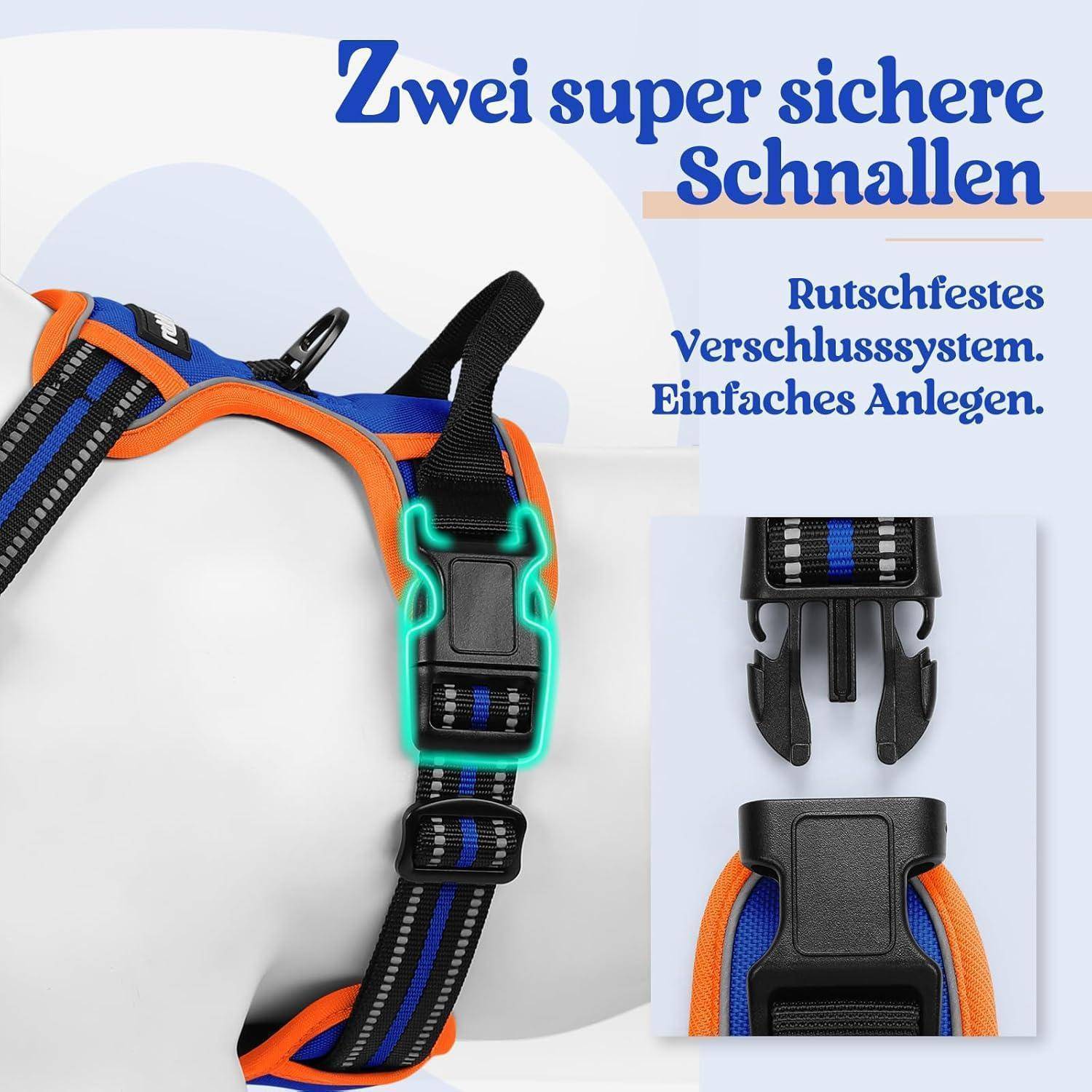 Zwei super sichere Schnallen. Rutschfestes Verschlusssystem. Einfaches Anlegen.