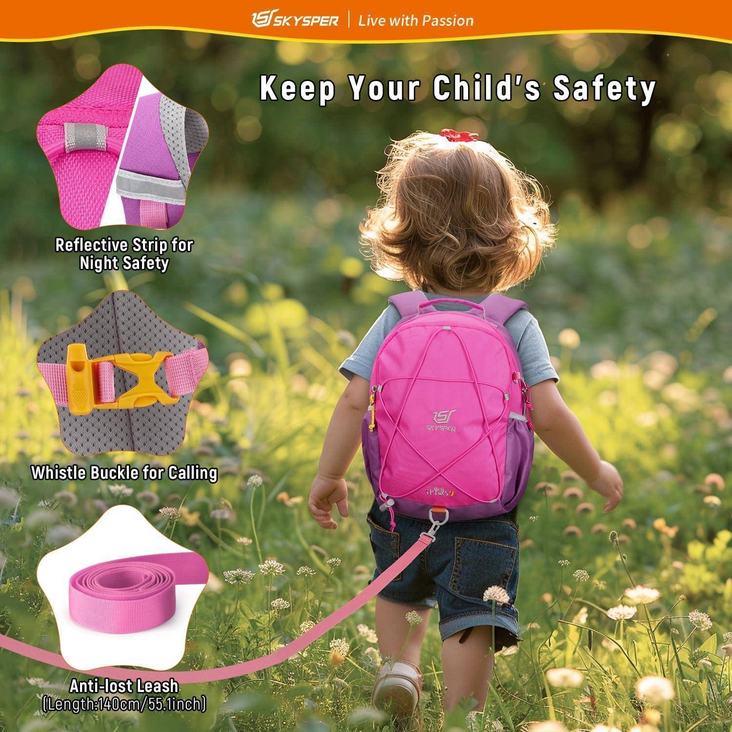 Kinderrucksack 9L Wanderrucksack Brustgurt Jungen Mädchen Ikids9-lila