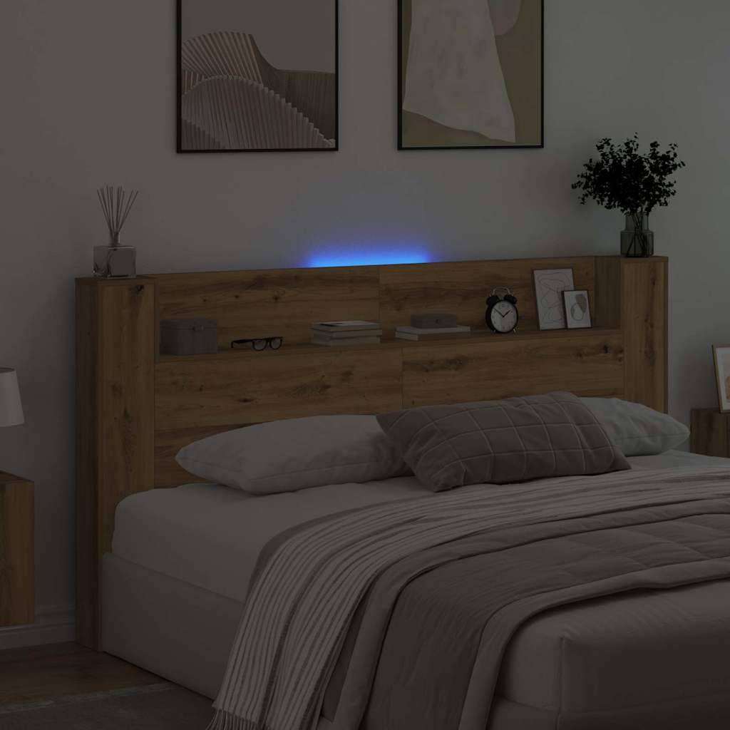 vidaXL Kopfteil Artisan-Eiche 200 x 15 x 103,5 cm Holzwerkstoff