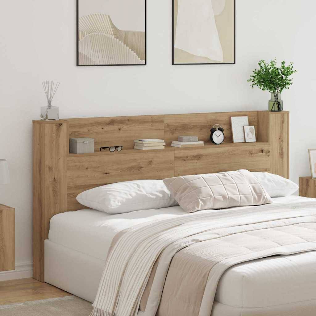 vidaXL Kopfteil Artisan-Eiche 200 x 15 x 103,5 cm Holzwerkstoff