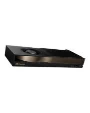 Ein schlankes, schwarzes NVIDIA-Gerät mit einem von oben sichtbaren Lüfter, das für fortschrittliche Berechnungen und Grafikverarbeitung verwendet wird.