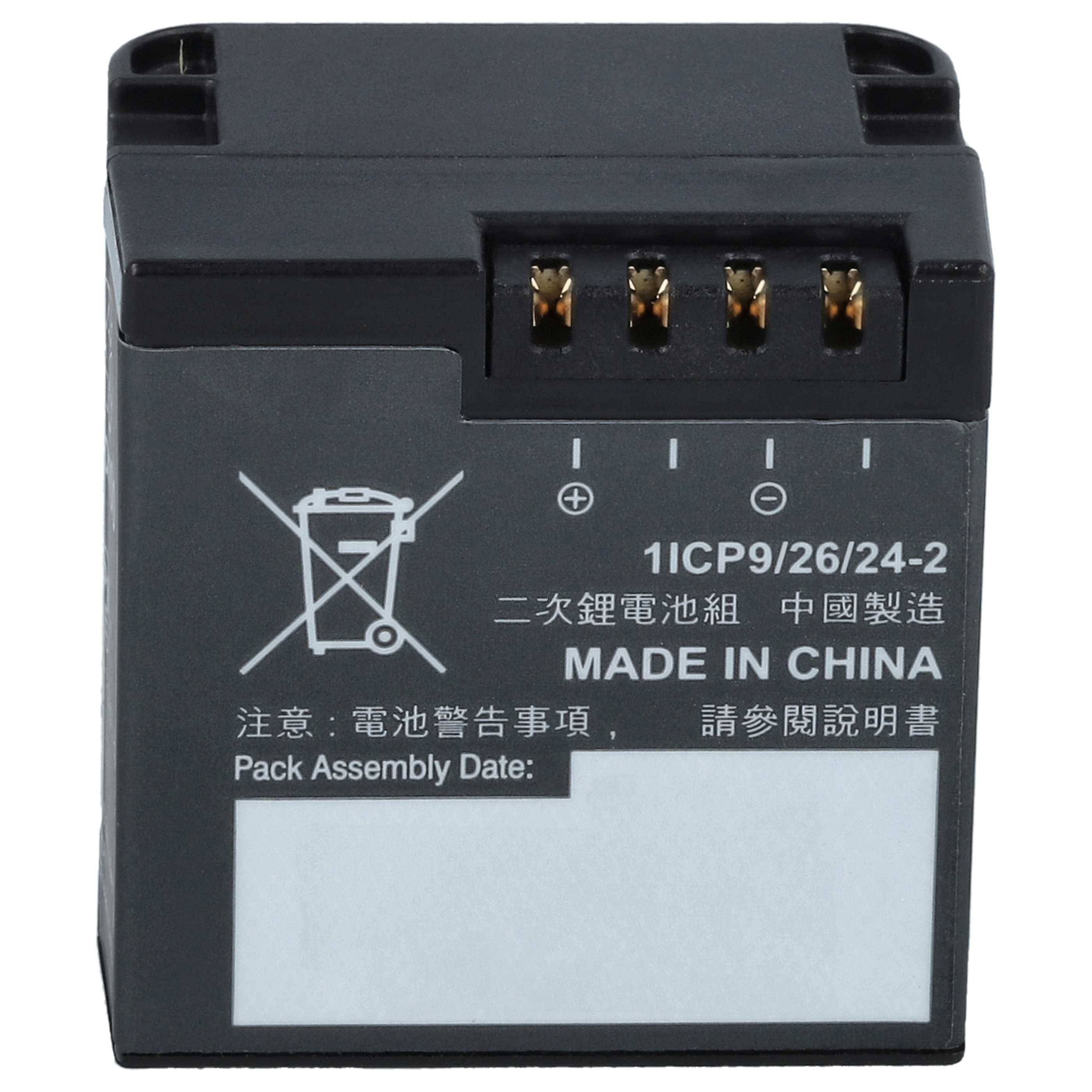 vhbw 3x Akku Ersatz für Garmin GMICP902624, I/CP9/26/24-2 für Videokamera Camcorder (980 mAh, 3,8 V, Li-Polymer)