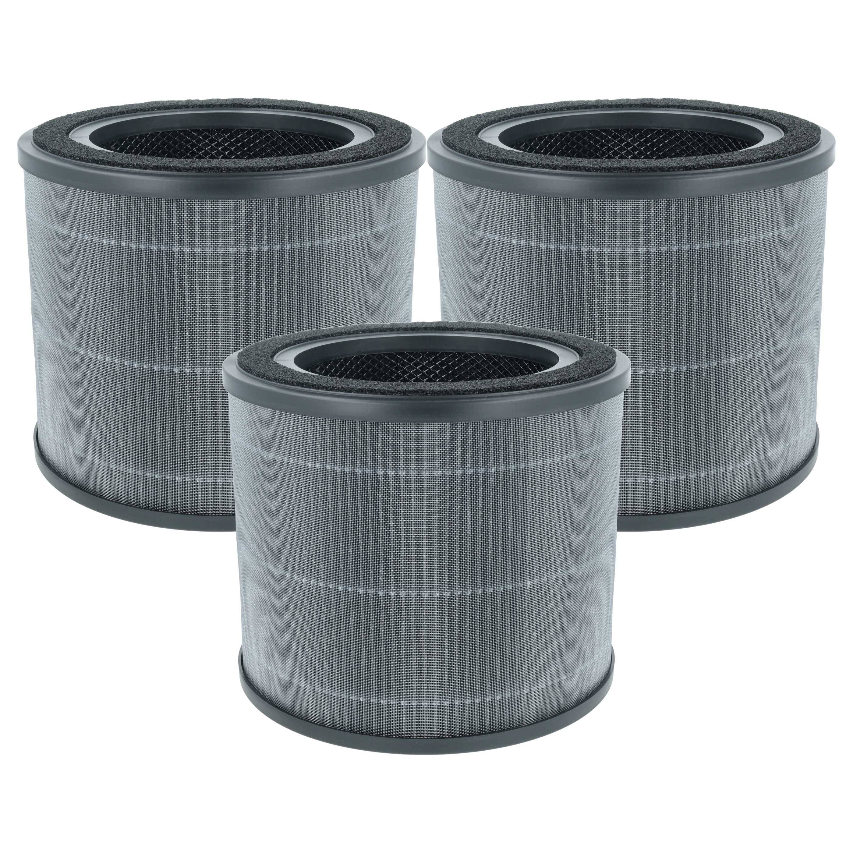 vhbw 3x H13 Filter kompatibel mit Grundig AirExpect, TL2713, AirExtend Luftreiniger - Ersatz-Filter mit integriertem Aktivkohle-Filter