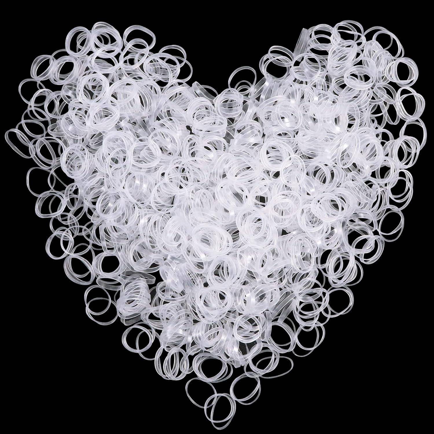 Haargummi 1000 Stück Mini Transparente Elastische Haargummis Mädchen