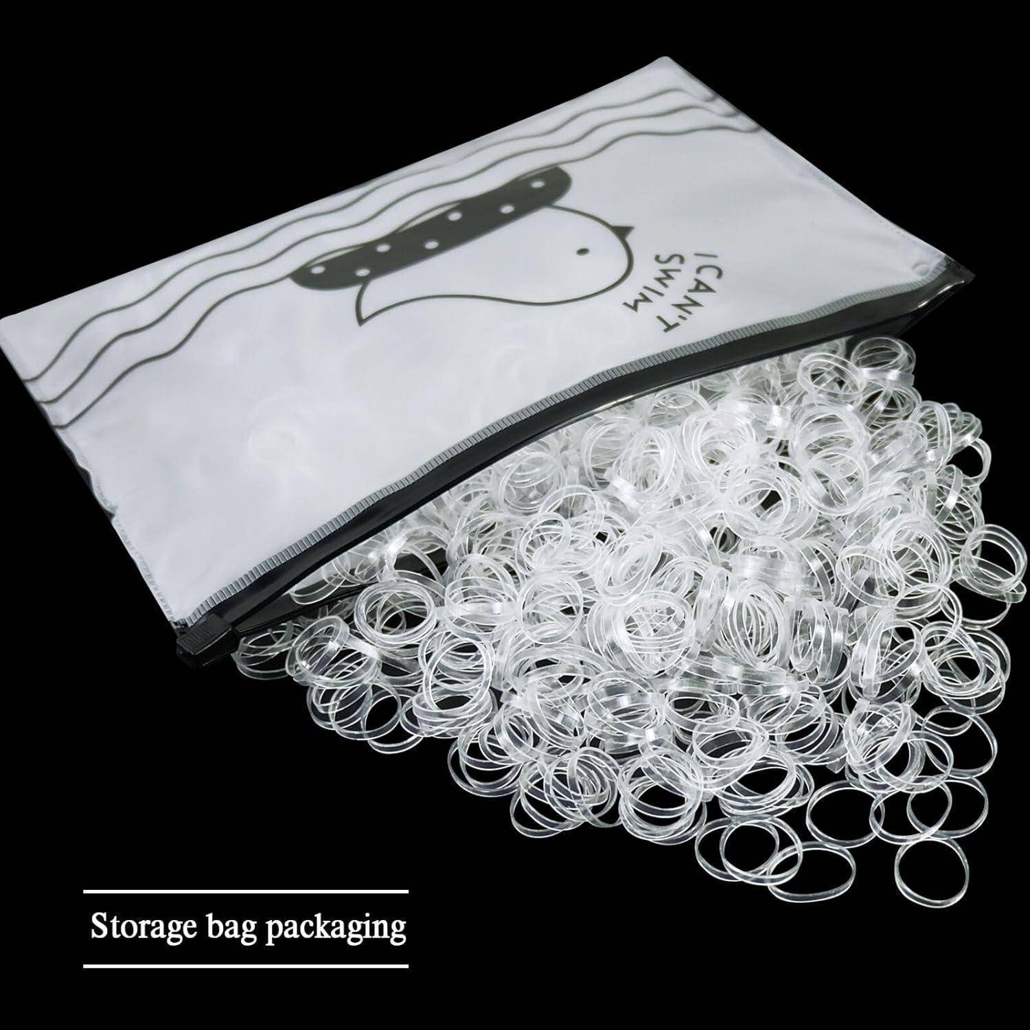 Haargummi 1000 Stück Mini Transparente Elastische Haargummis Mädchen