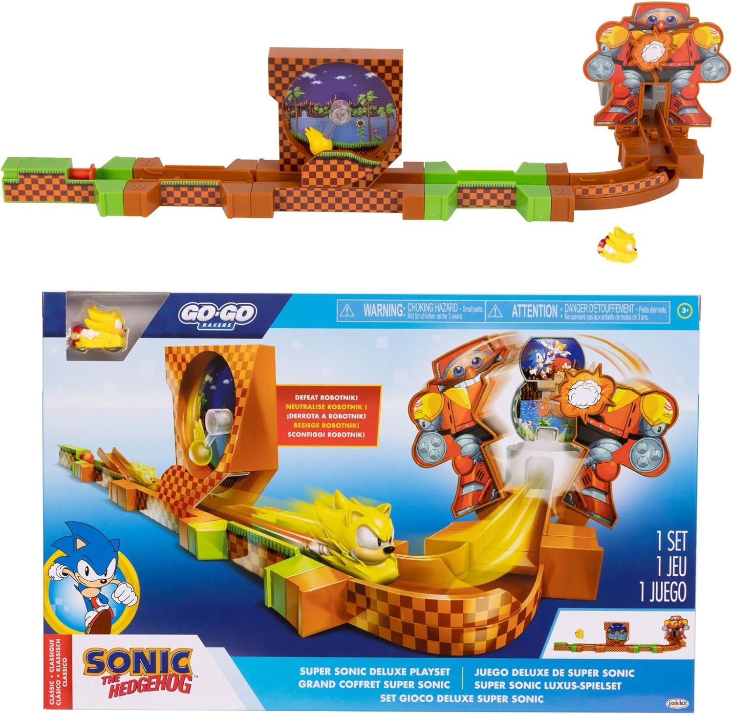 SONIC THE HEDGEHOG Go Go Racers Deluxe Spielset mit Sonic Figur 3+