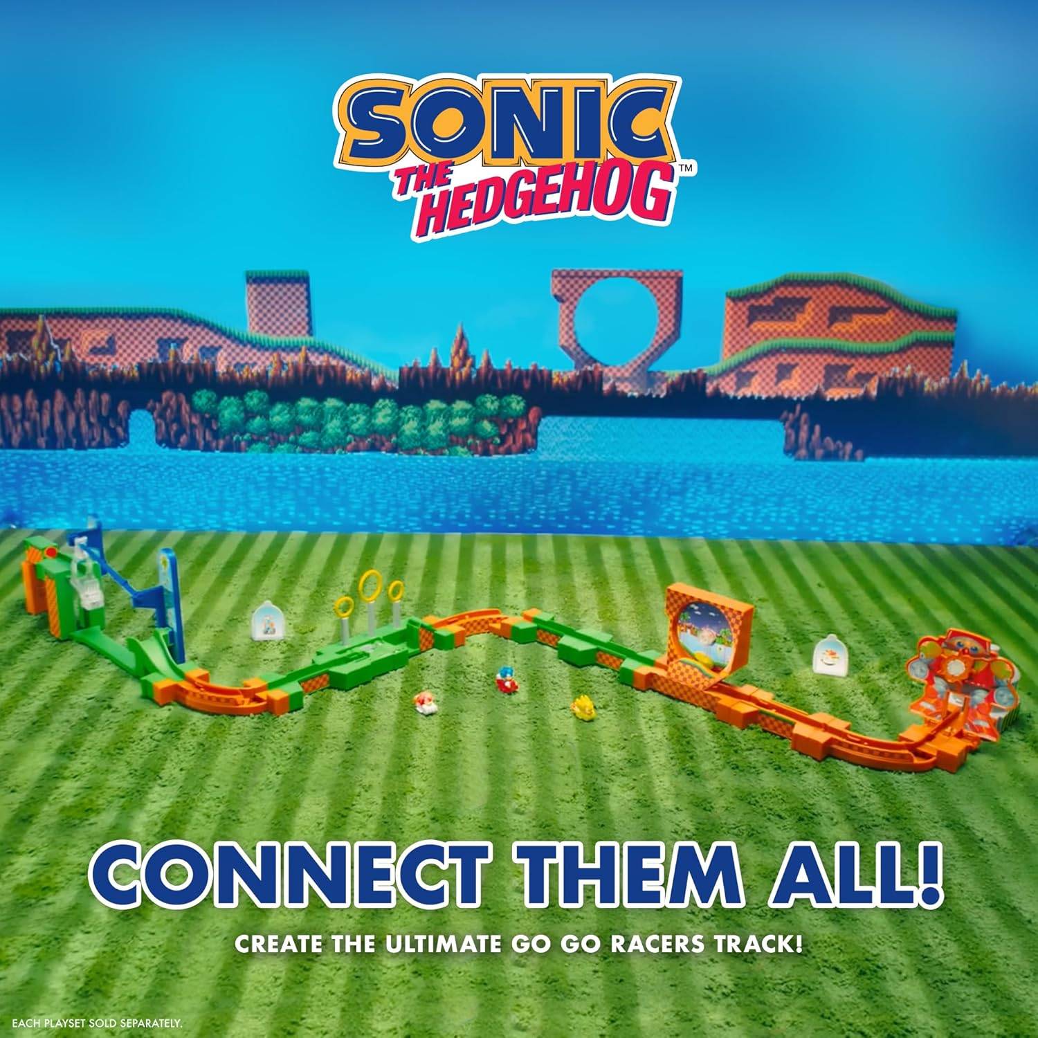 SONIC THE HEDGEHOG Go Go Racers Deluxe Spielset mit Sonic Figur 3+