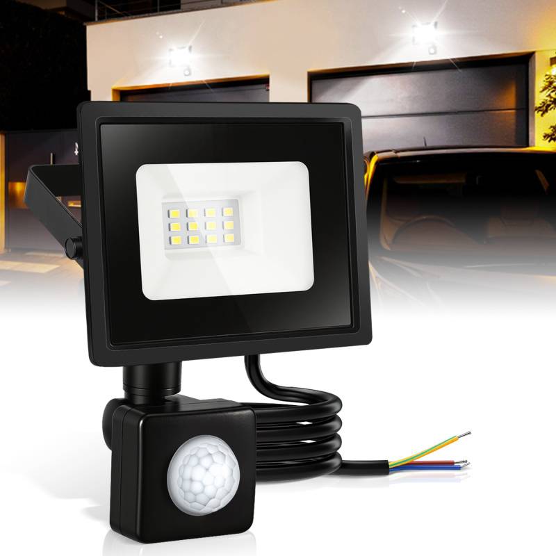 LED Fluter mit Bewegungssensor 4X 20W Außenbeleuchtung Scheinwerfer Strahler Kaltweiß