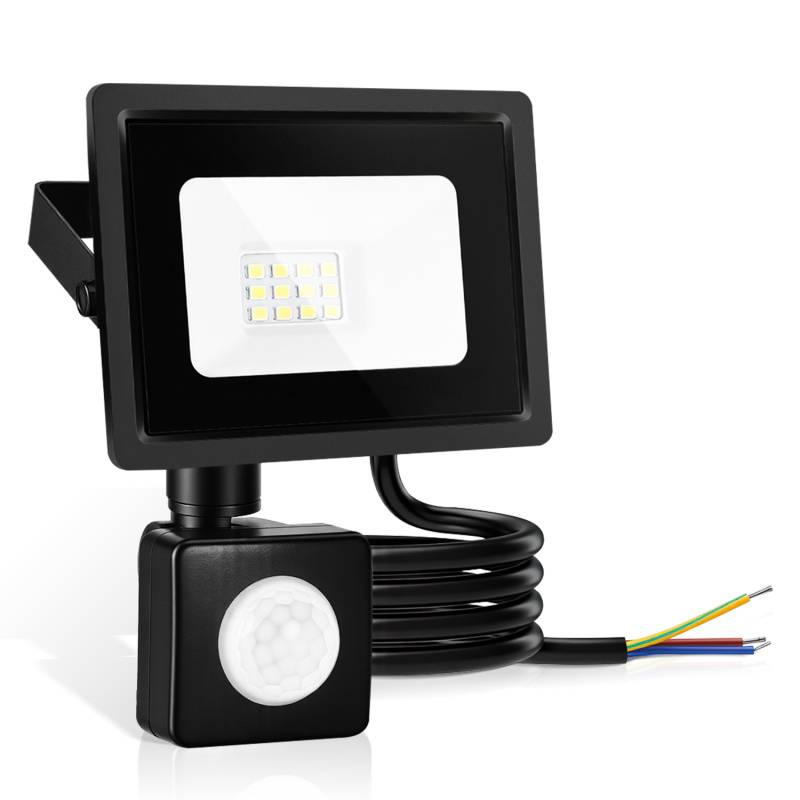 LED Fluter mit Bewegungssensor 4X 10W Außenbeleuchtung Scheinwerfer Strahler Kaltweiß