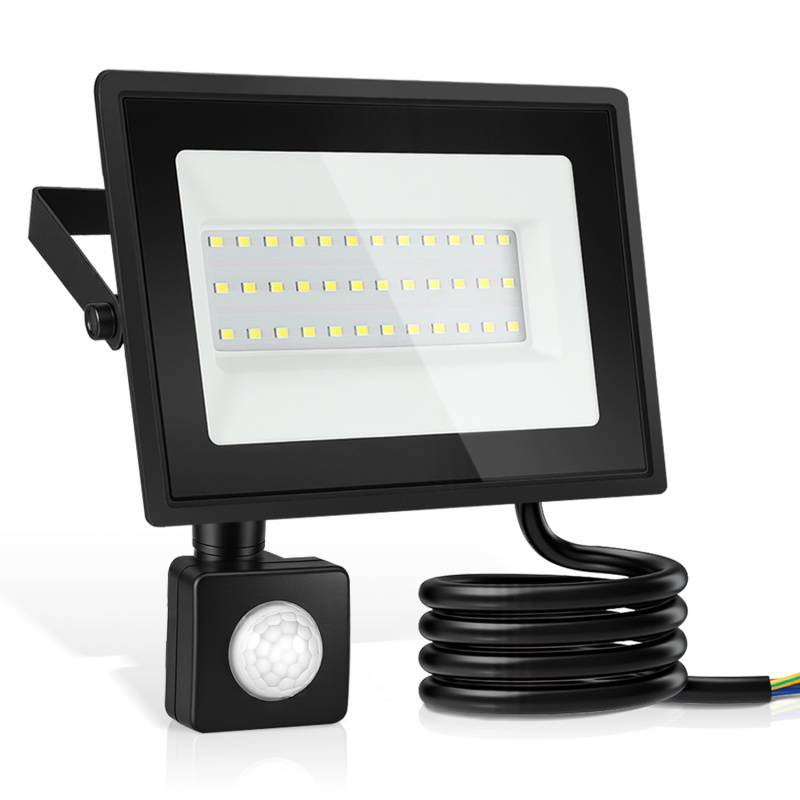 50W LED Strahler mit Bewegungsmelder, 6000K Kaltweiß Außenbeleuchtung Scheinwerfer