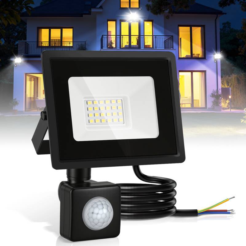 LED Strahler mit Bewegungsmelder 30W, IP65 Wasserdicht, Gartenstrahler, 6000K LED Fluter