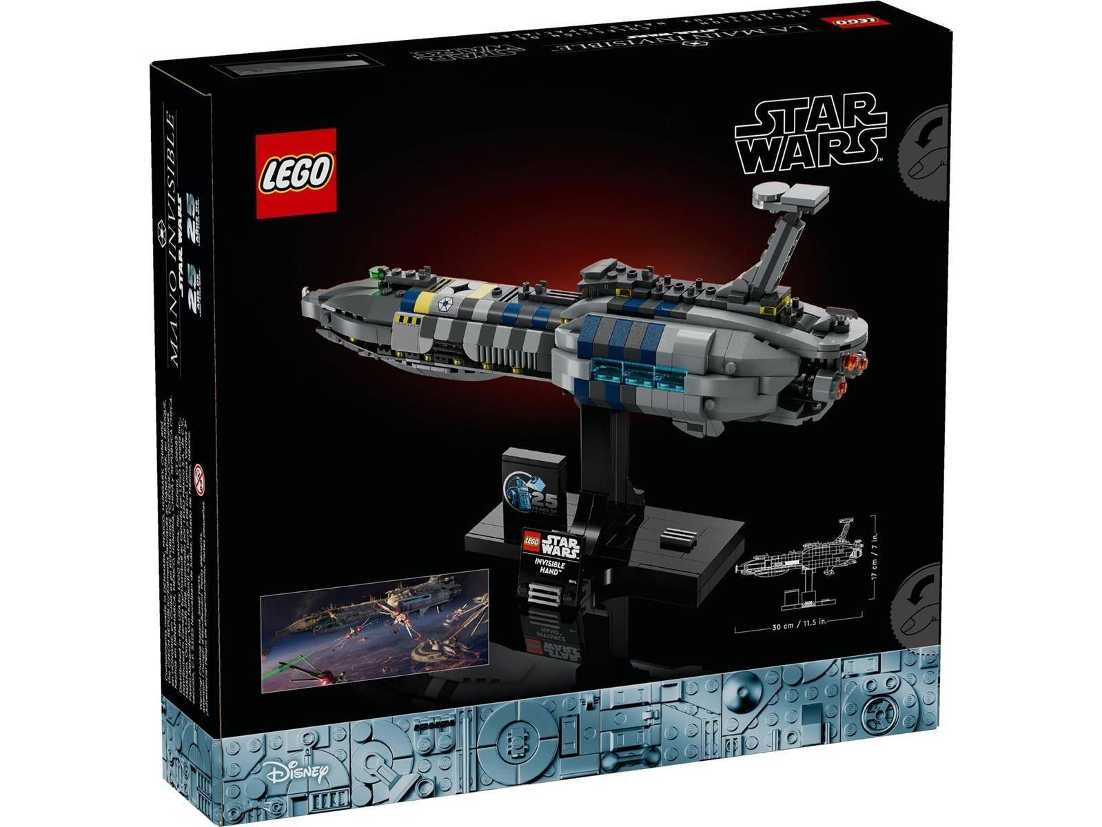 LEGO Star Wars Bauset mit einer grauen Raumkapsel auf einem Ausstellungsstand, mit 