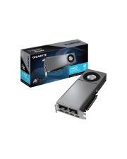 Eine silberne Grafikkarte neben einer passenden Verpackung, auf der die Marke 