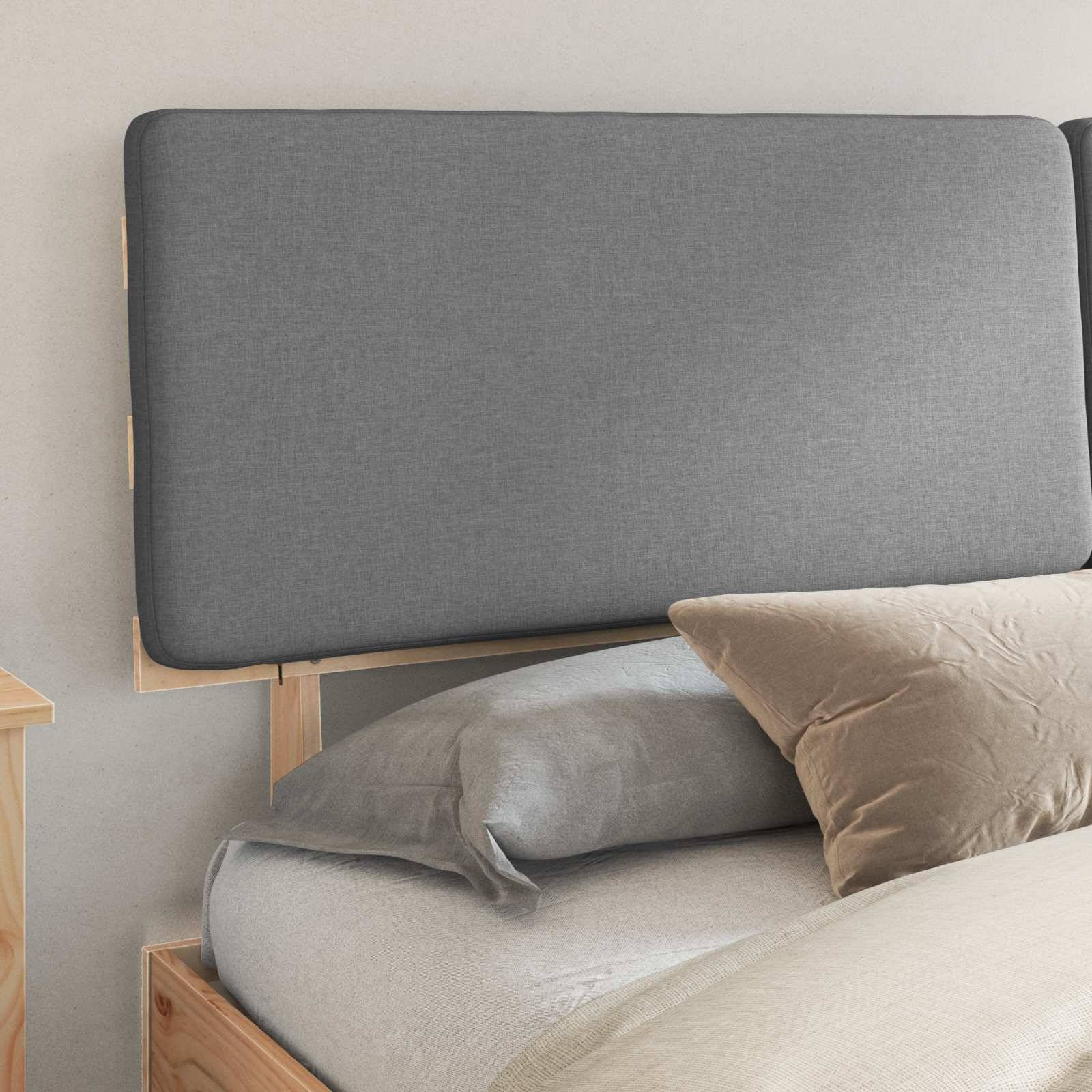 vidaXL Bettgestell mit gepolstertem Kopfteil Hellgrau 180 x 200 cm