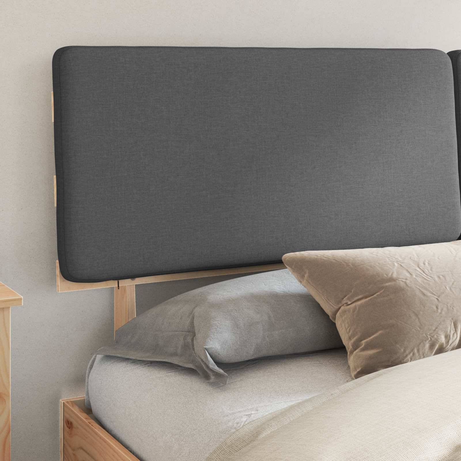 vidaXL Bettgestell mit gepolstertem Kopfteil Dunkelgrau 200 x 200 cm