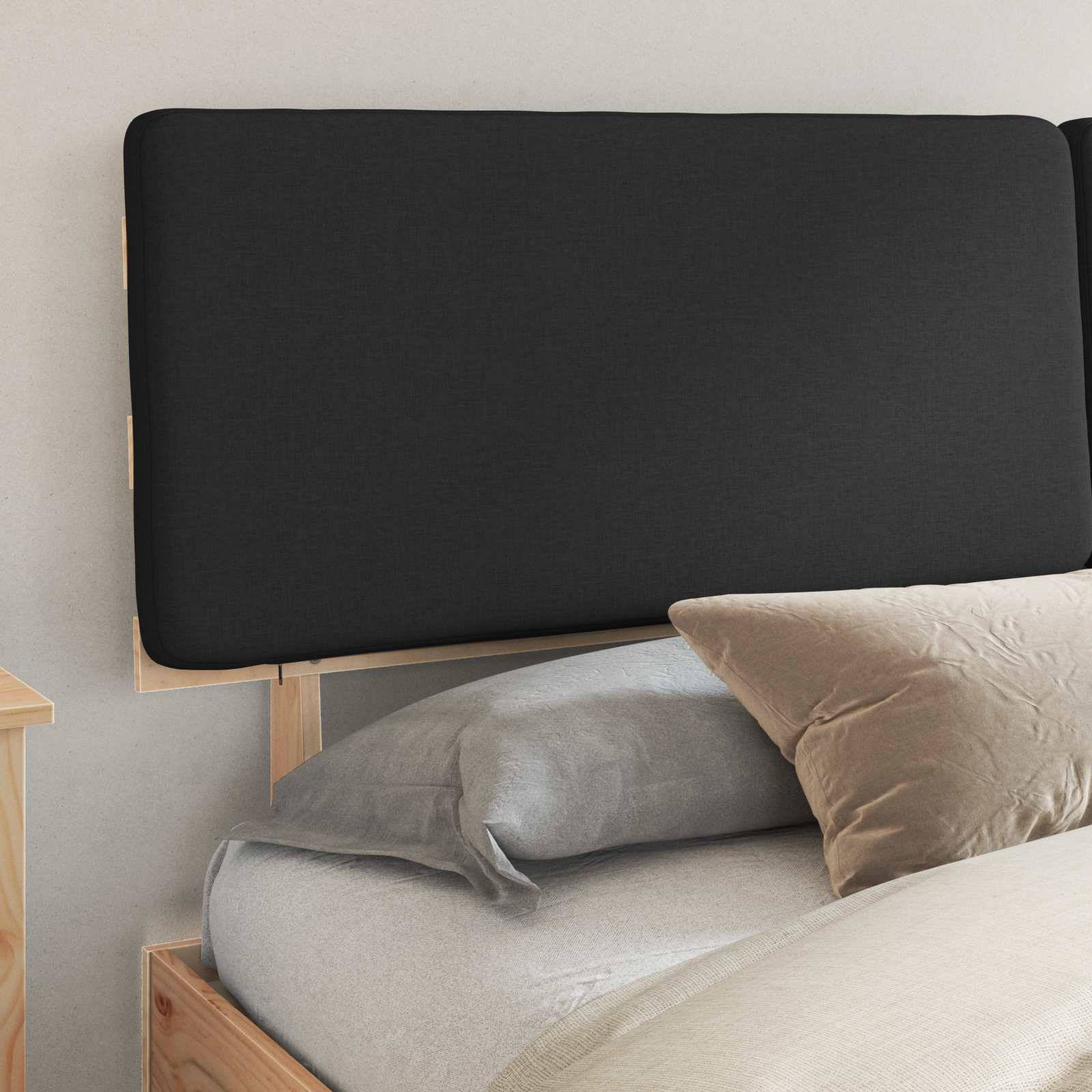 vidaXL Bettgestell mit gepolstertem Kopfteil Schwarz 180 x 200 cm