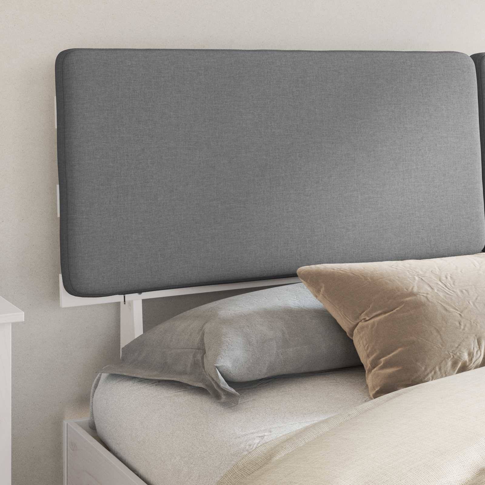 vidaXL Bettgestell mit gepolstertem Kopfteil Hellgrau 180 x 200 cm