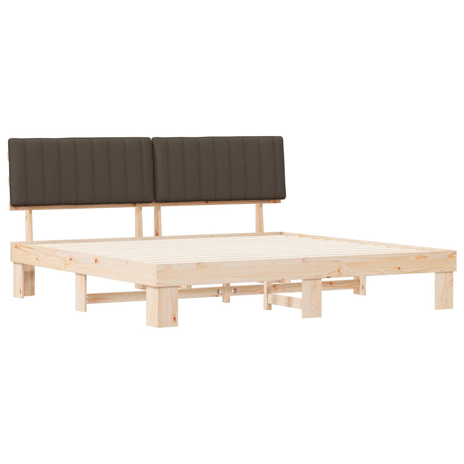 vidaXL Bettgestell mit gepolstertem Kopfteil Taupe 200 x 200 cm