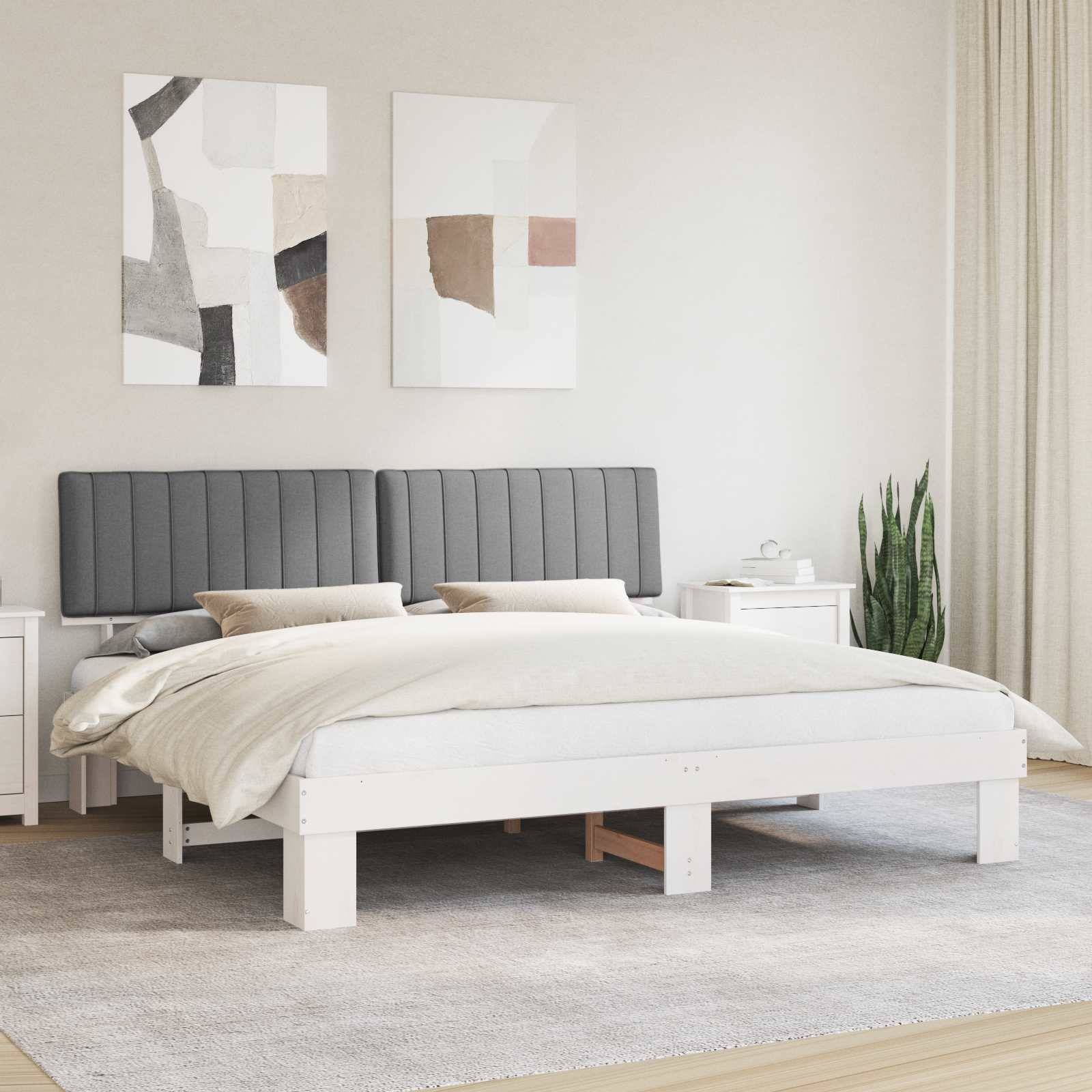 vidaXL Bettgestell mit gepolstertem Kopfteil Hellgrau 200 x 200 cm