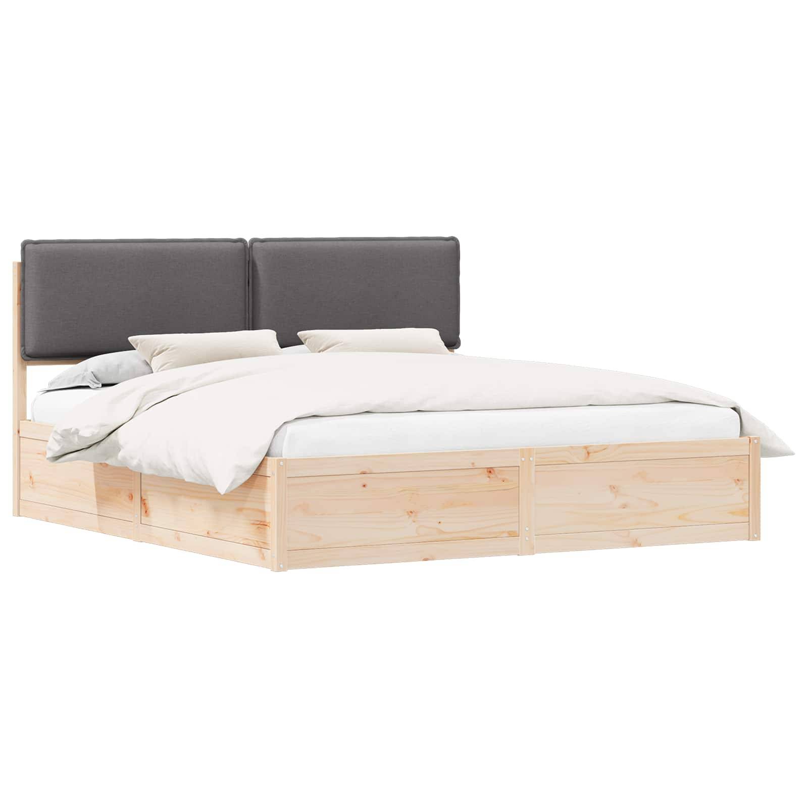 vidaXL Bettgestell mit gepolstertem Kopfteil Dunkelgrau 200 x 200 cm
