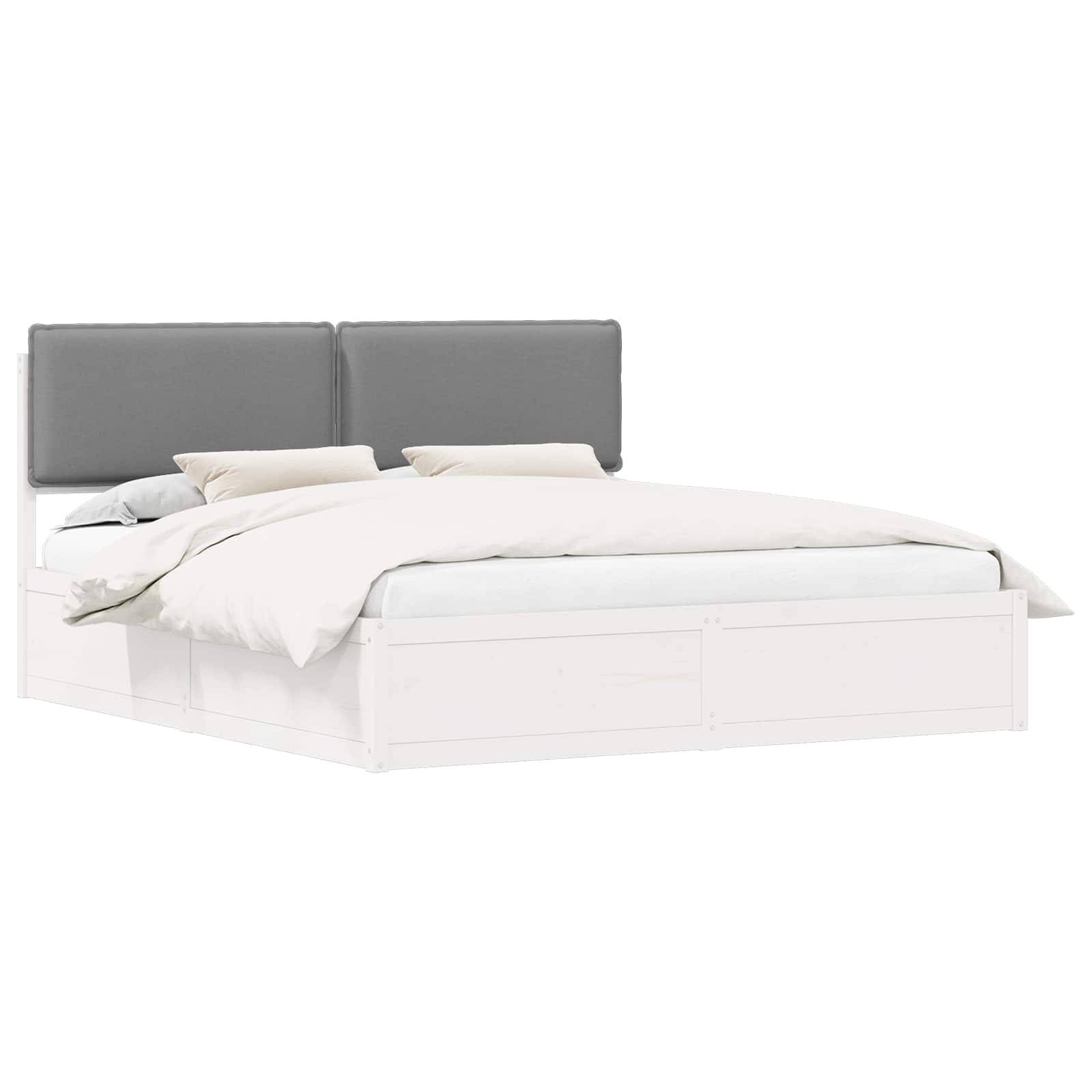 vidaXL Bettgestell mit gepolstertem Kopfteil Hellgrau 180 x 200 cm
