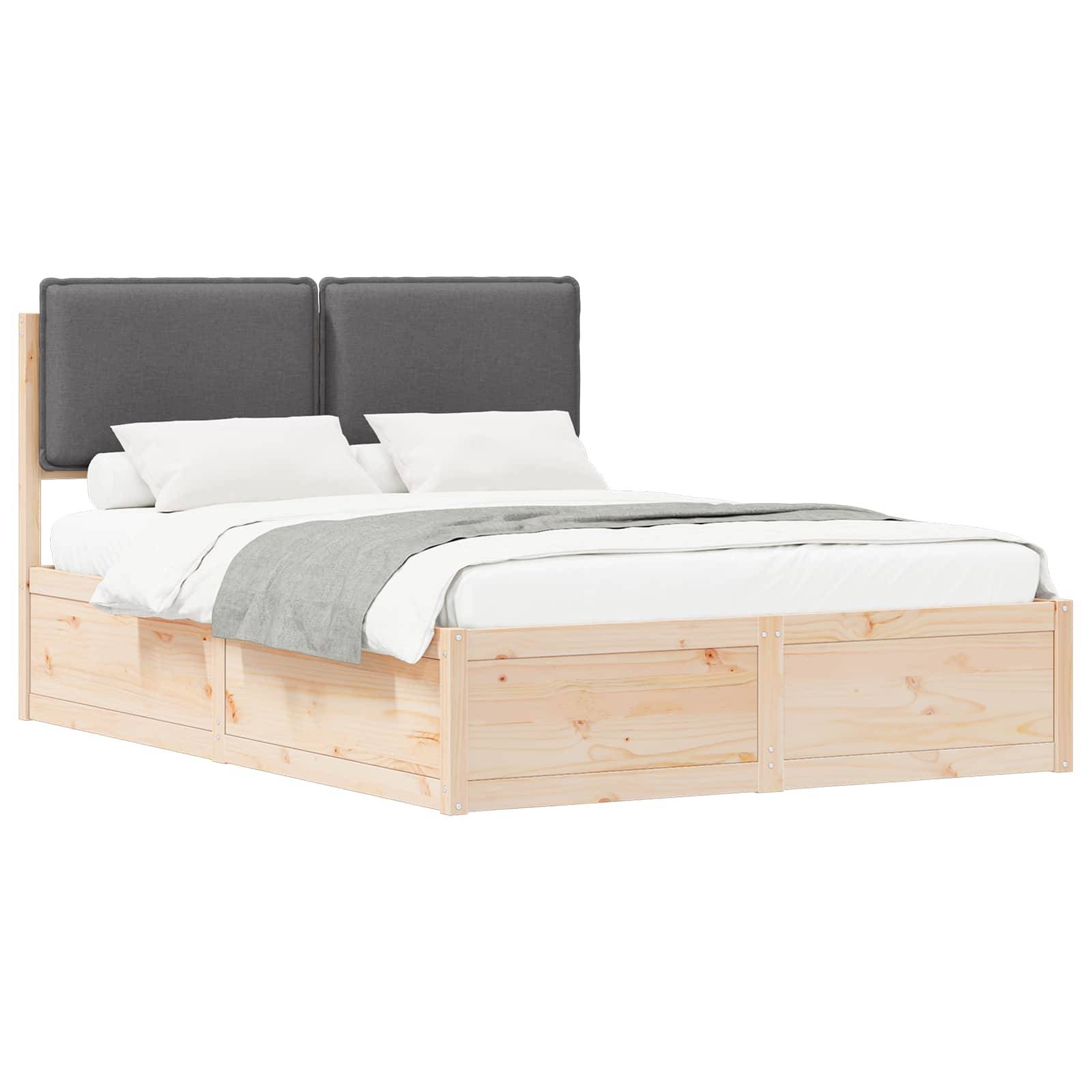 vidaXL Bettgestell mit gepolstertem Kopfteil Dunkelgrau 160 x 200 cm