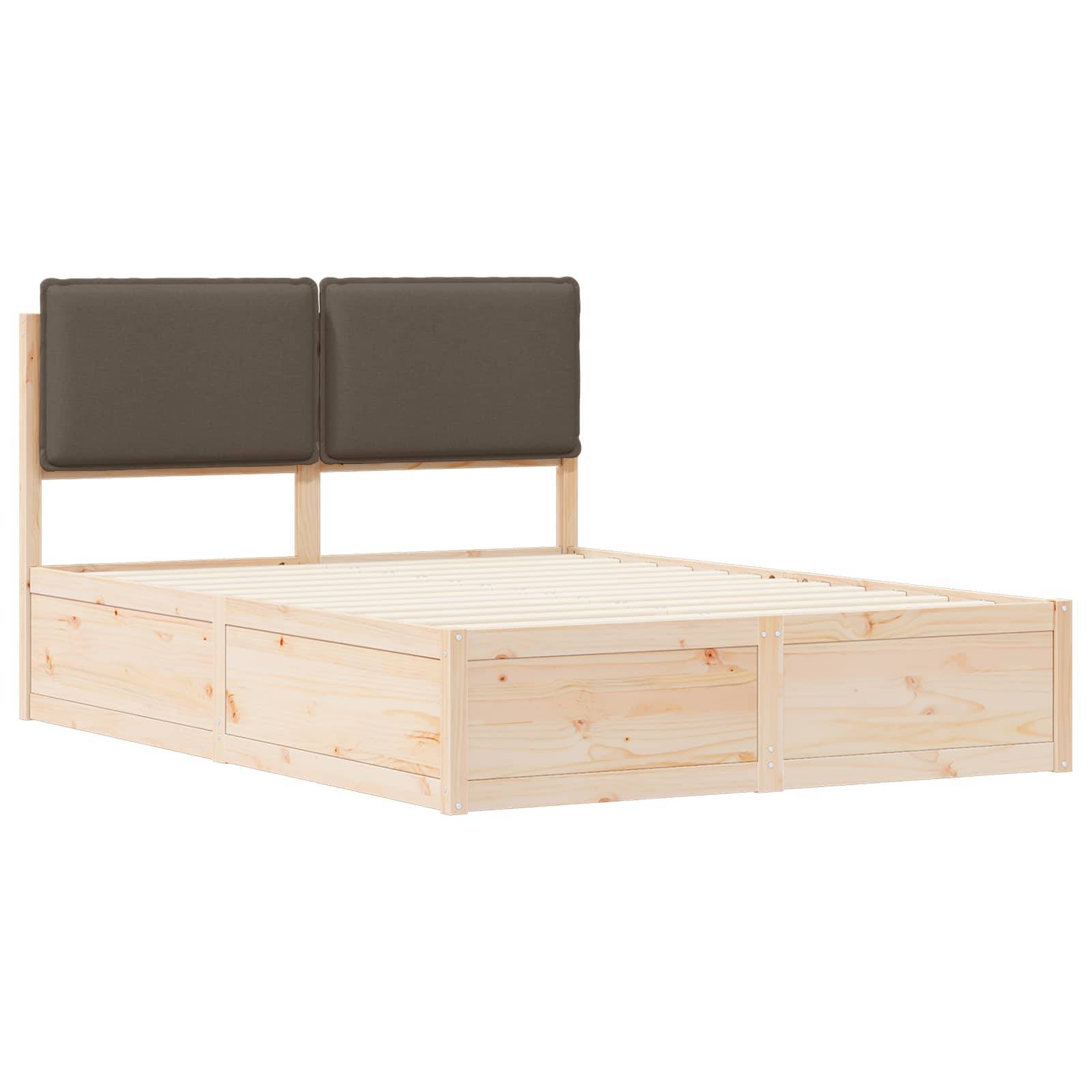 vidaXL Bettgestell mit gepolstertem Kopfteil Taupe 160 x 200 cm