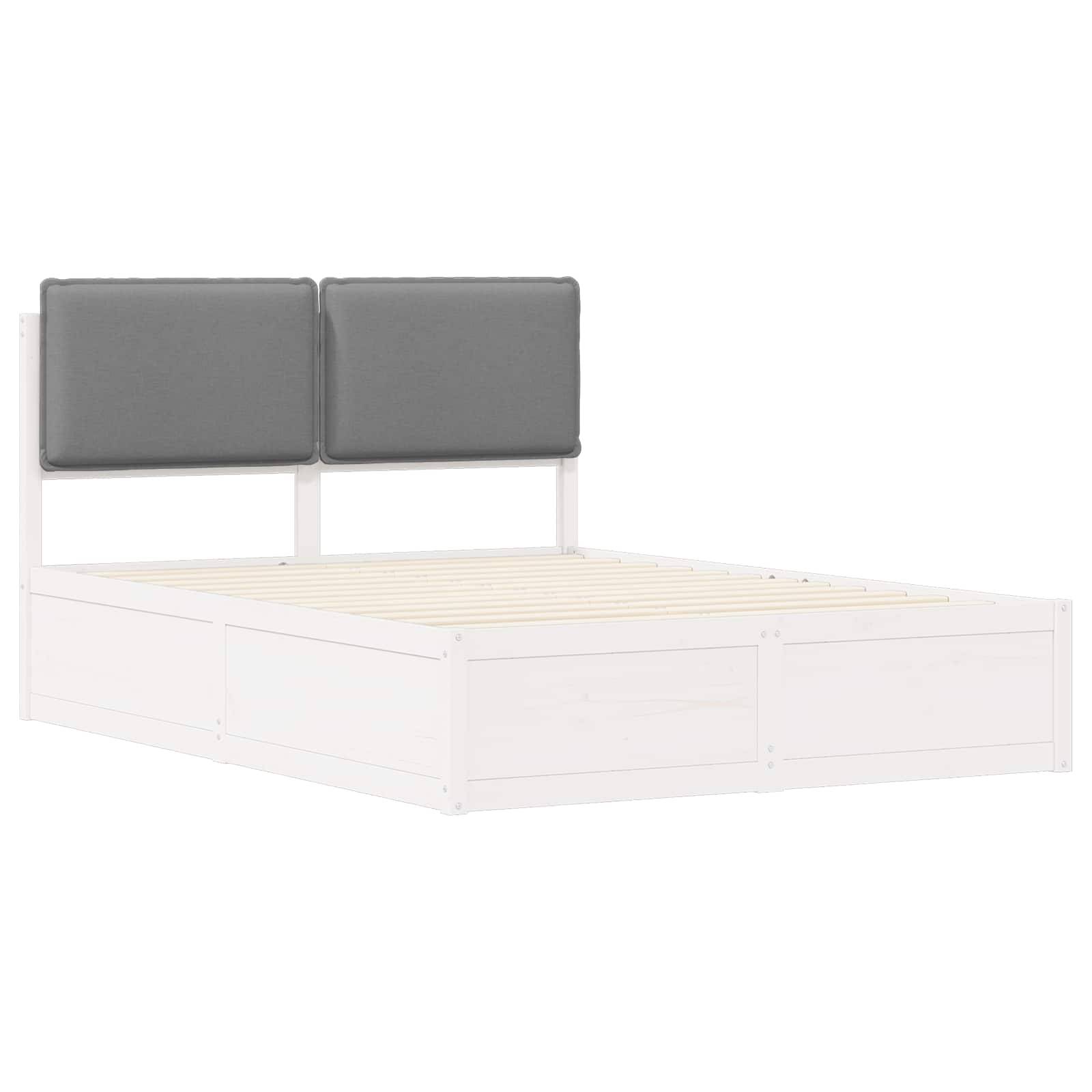vidaXL Bettgestell mit gepolstertem Kopfteil Hellgrau 135 x 190 cm