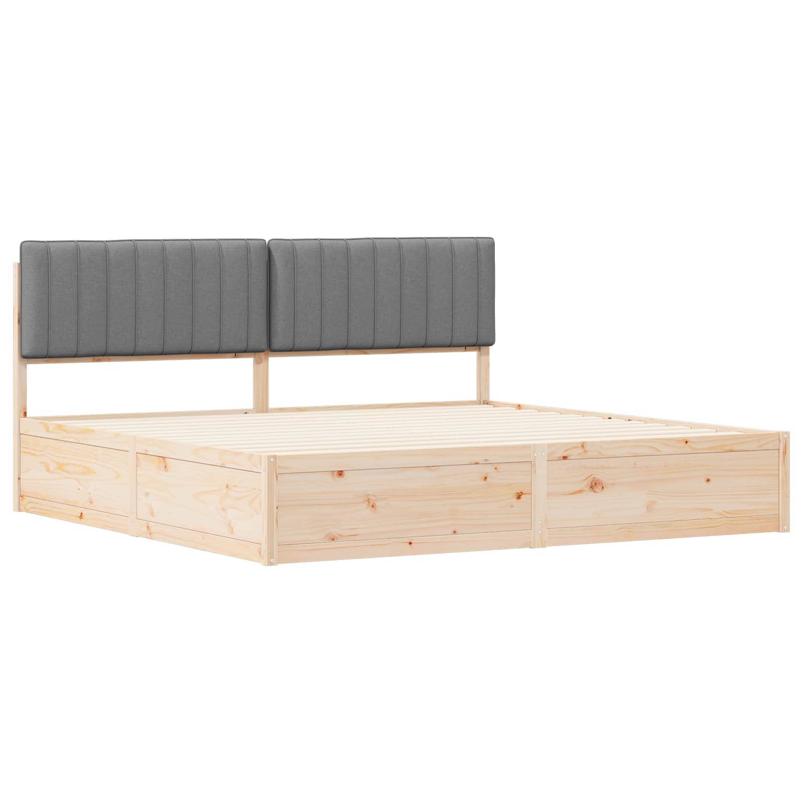 vidaXL Bettgestell mit gepolstertem Kopfteil Hellgrau 200 x 200 cm