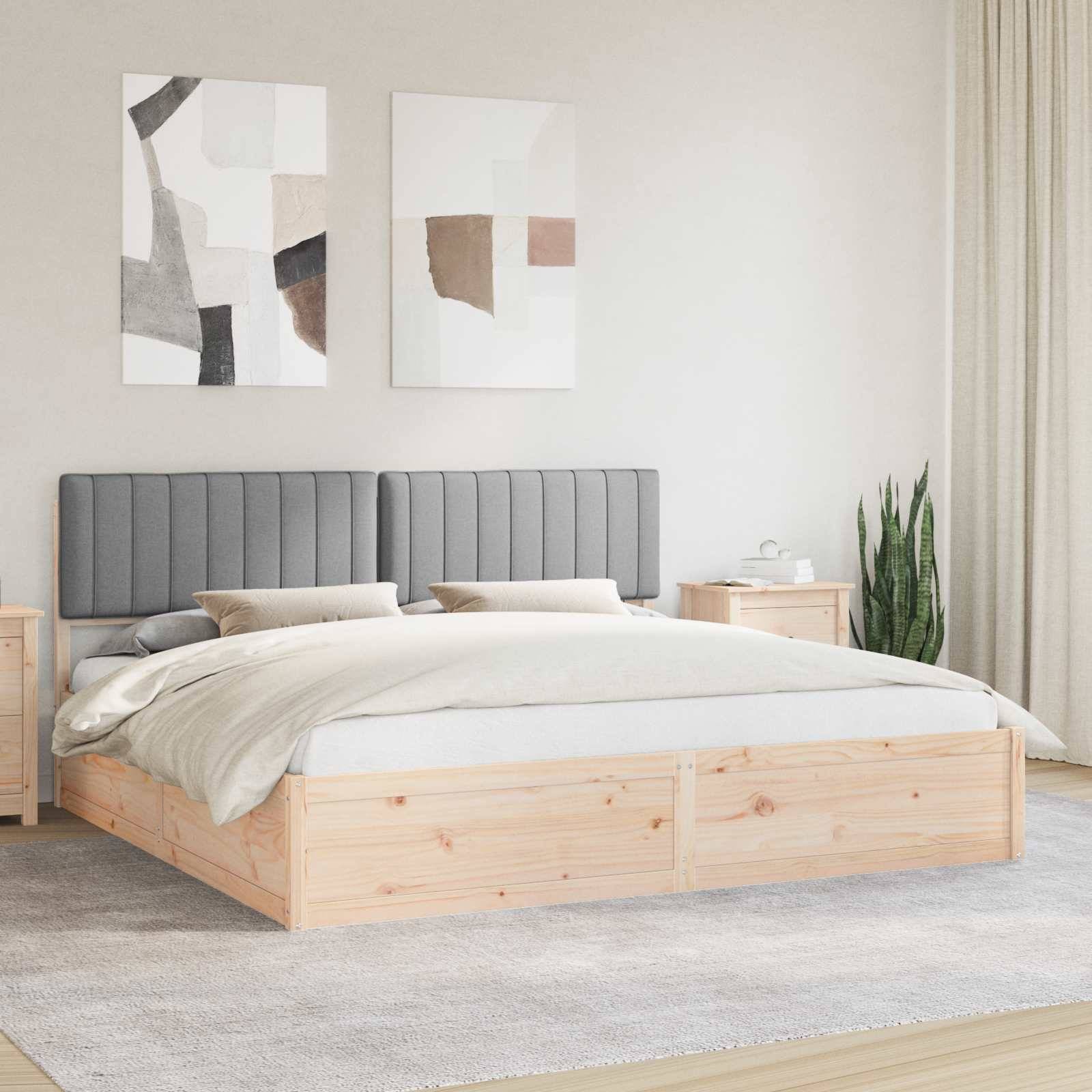 vidaXL Bettgestell mit gepolstertem Kopfteil Hellgrau 200 x 200 cm