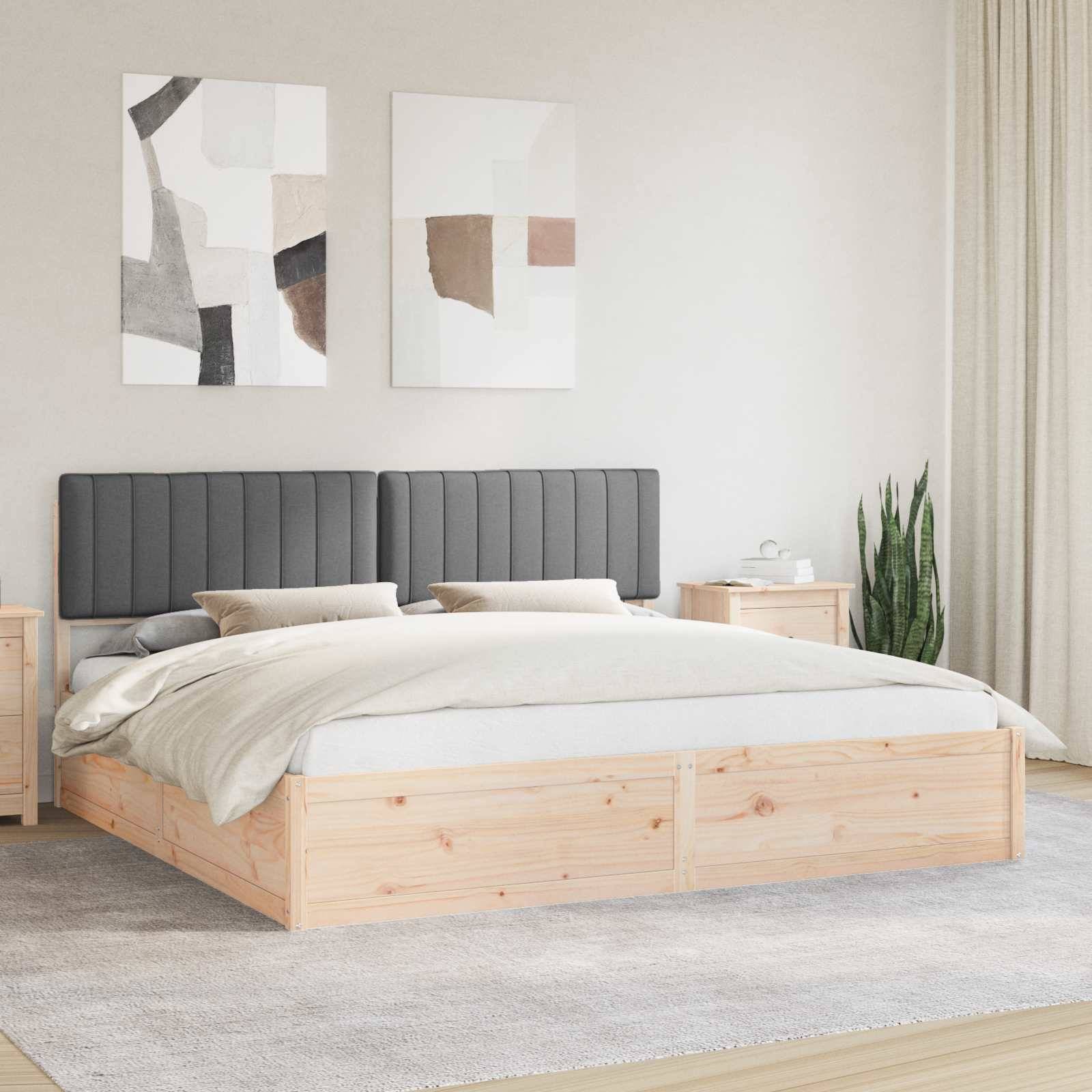 vidaXL Bettgestell mit gepolstertem Kopfteil Dunkelgrau 200 x 200 cm
