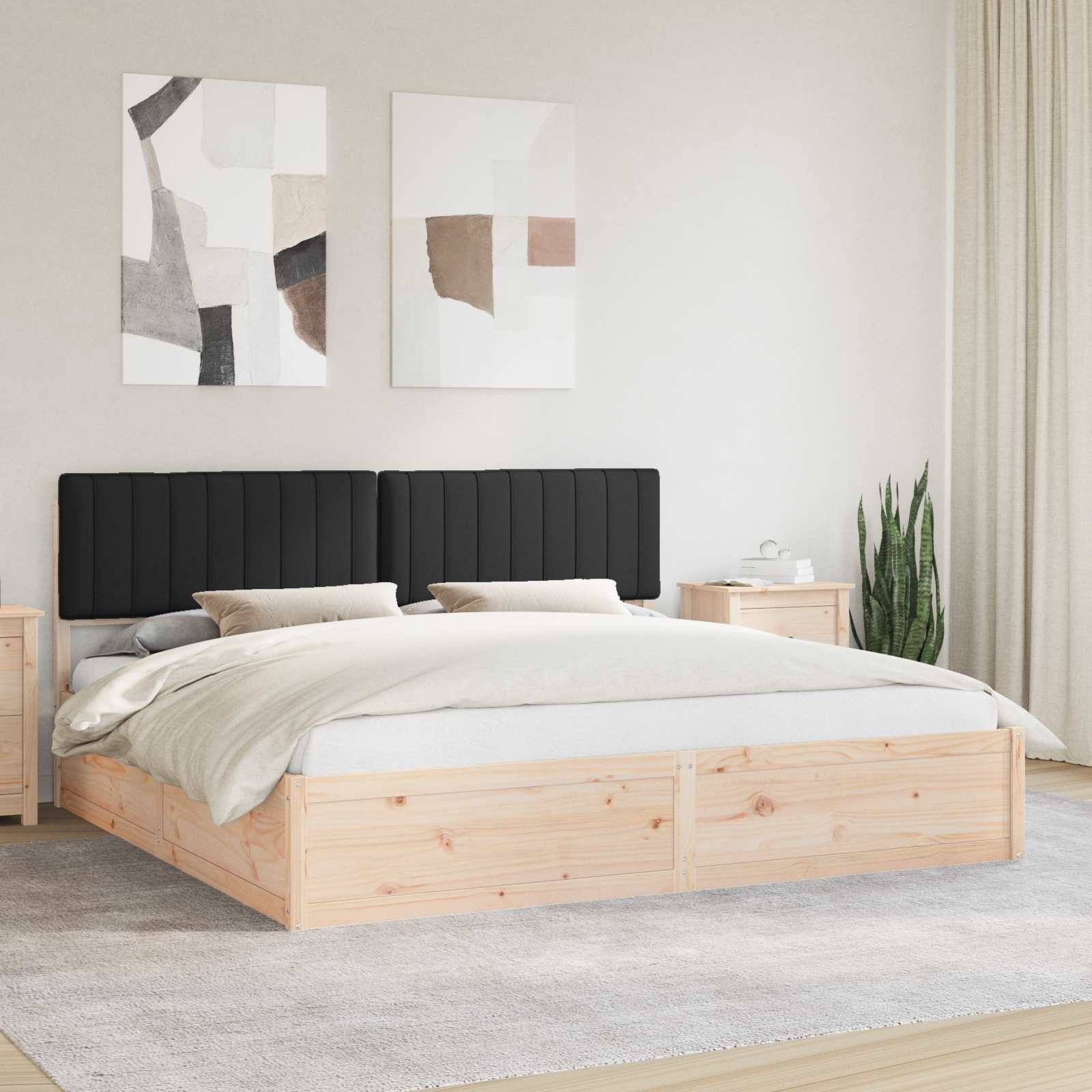 vidaXL Bettgestell mit gepolstertem Kopfteil Schwarz 200 x 200 cm