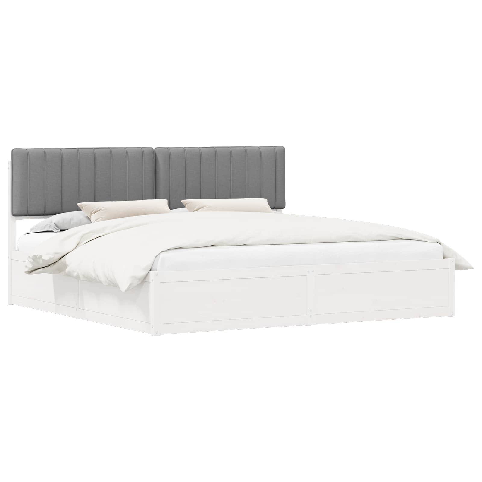 vidaXL Bettgestell mit gepolstertem Kopfteil Hellgrau 200 x 200 cm